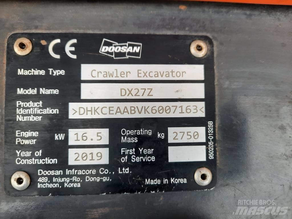 Doosan DX 27 Z 小型挖土機/掘鑿機<7t(小型挖掘機)