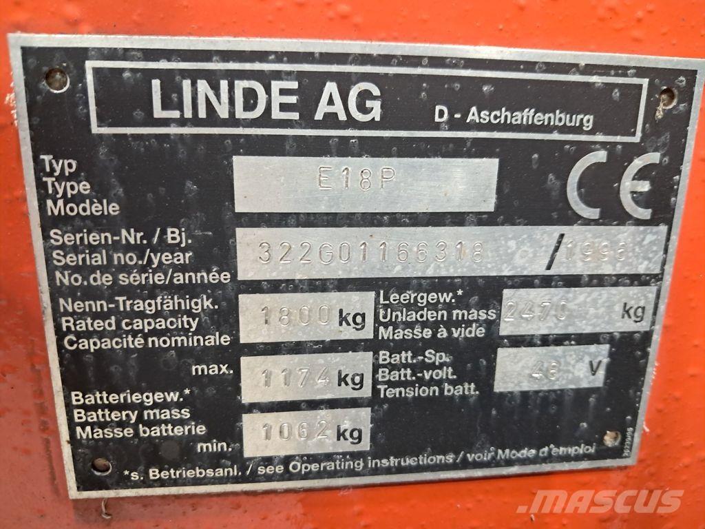 Linde E18P 電動堆高機