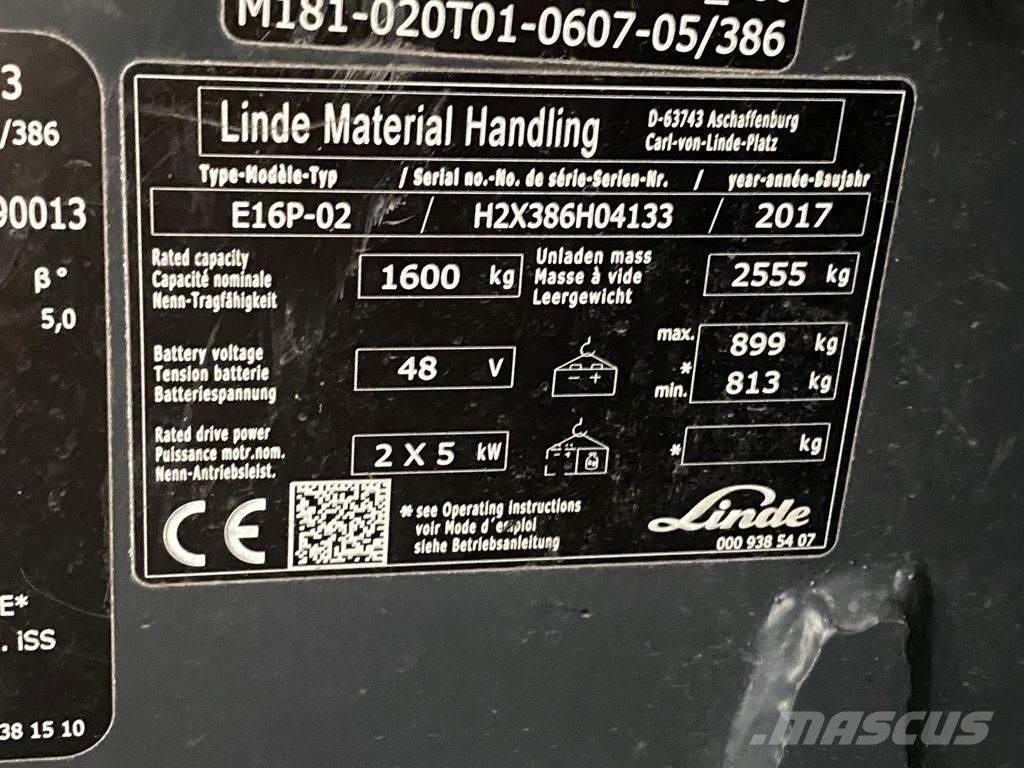 Linde E16P-02 電動堆高機