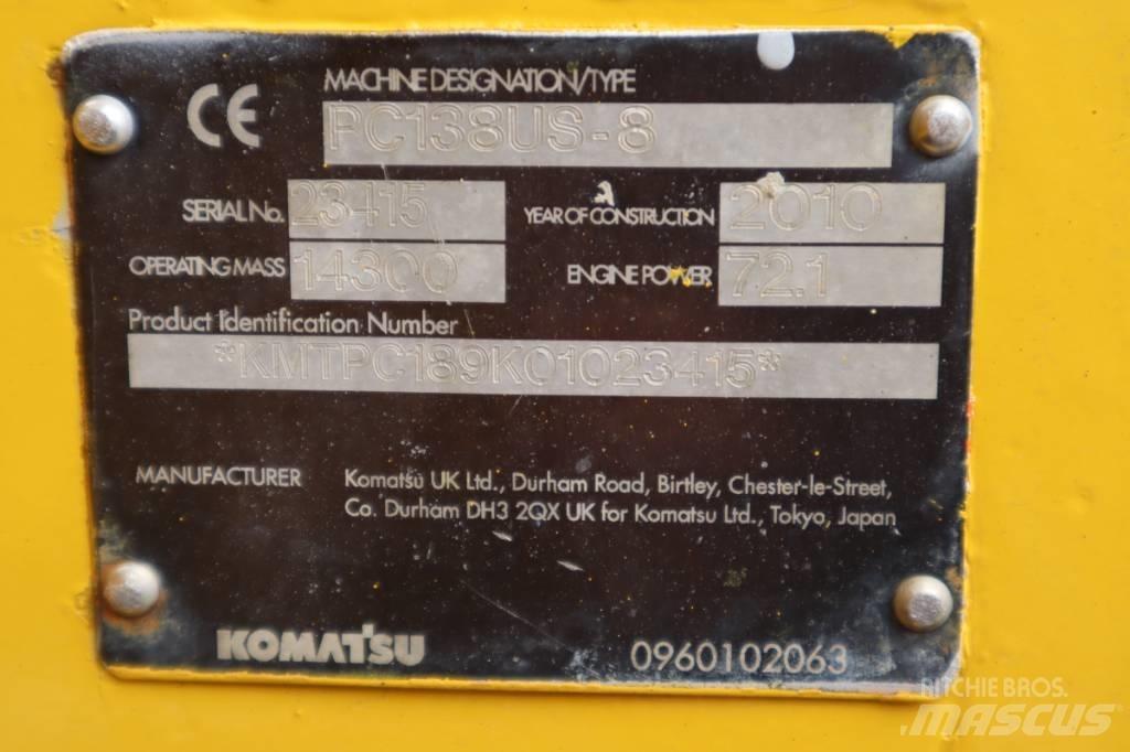 Komatsu PC138US-8 履帶式 挖土機/掘鑿機/挖掘機