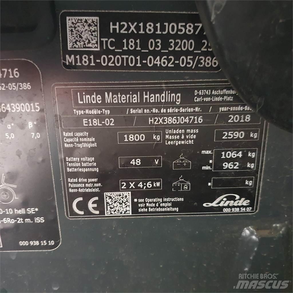 Linde E18L 電動堆高機