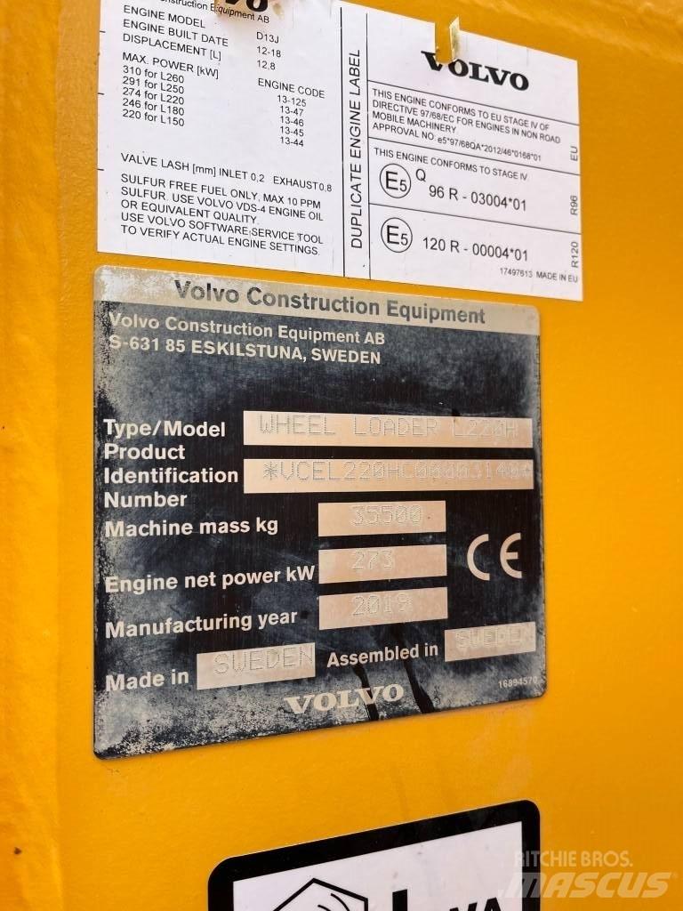 Volvo L220H 輪胎式裝載機