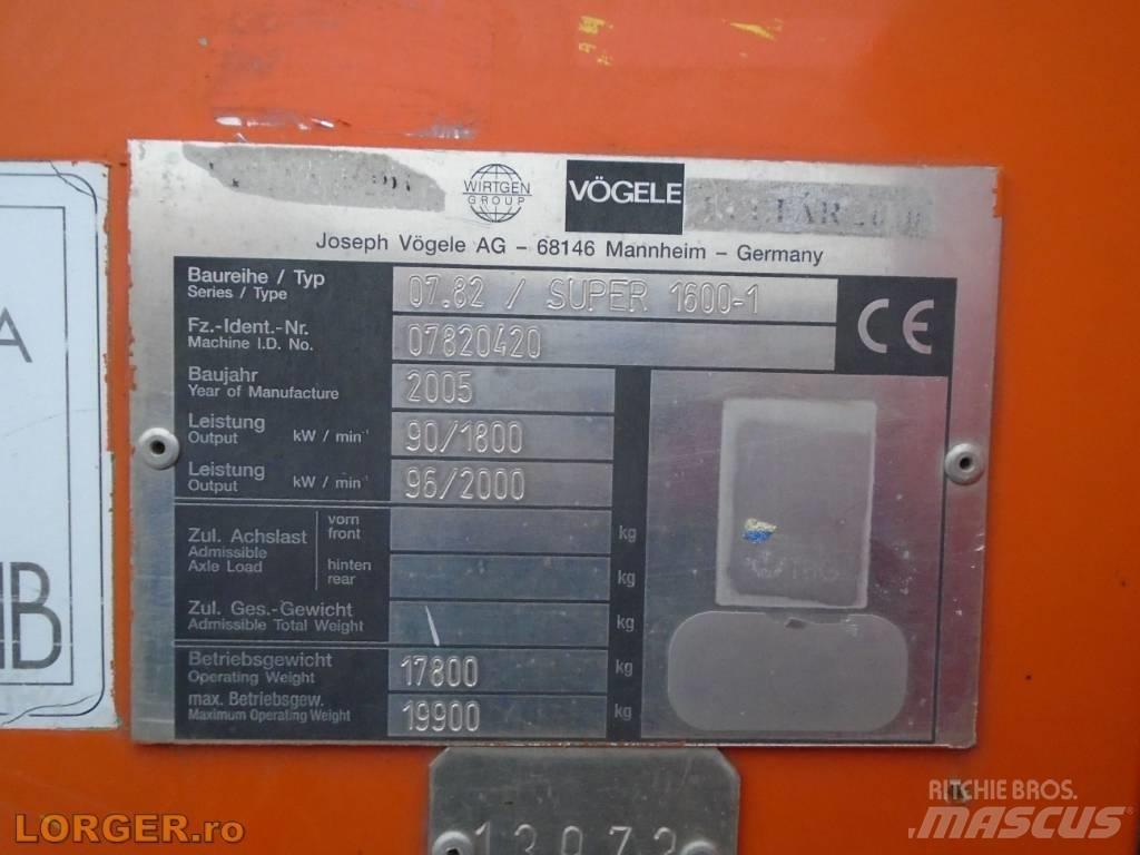 Vögele Super 1600 瀝青攤舖機/鋪路機