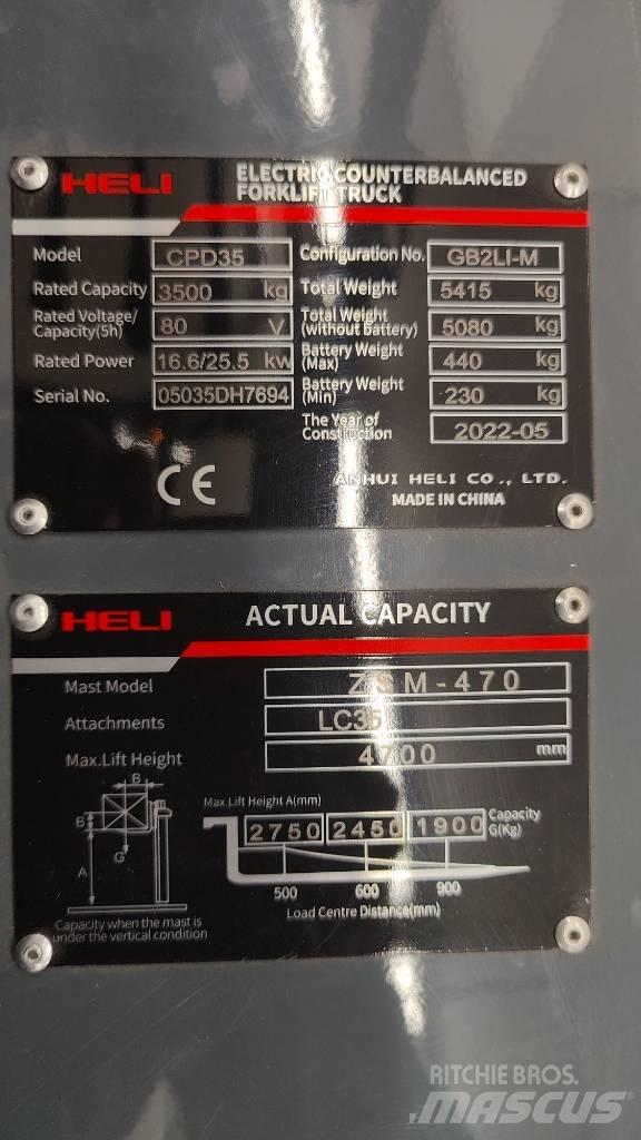 Heli CPD35-GB2LI 電動堆高機
