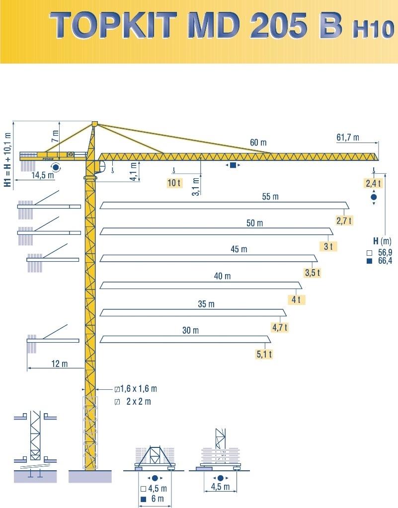 Potain MD 205 B H10 塔式起重機