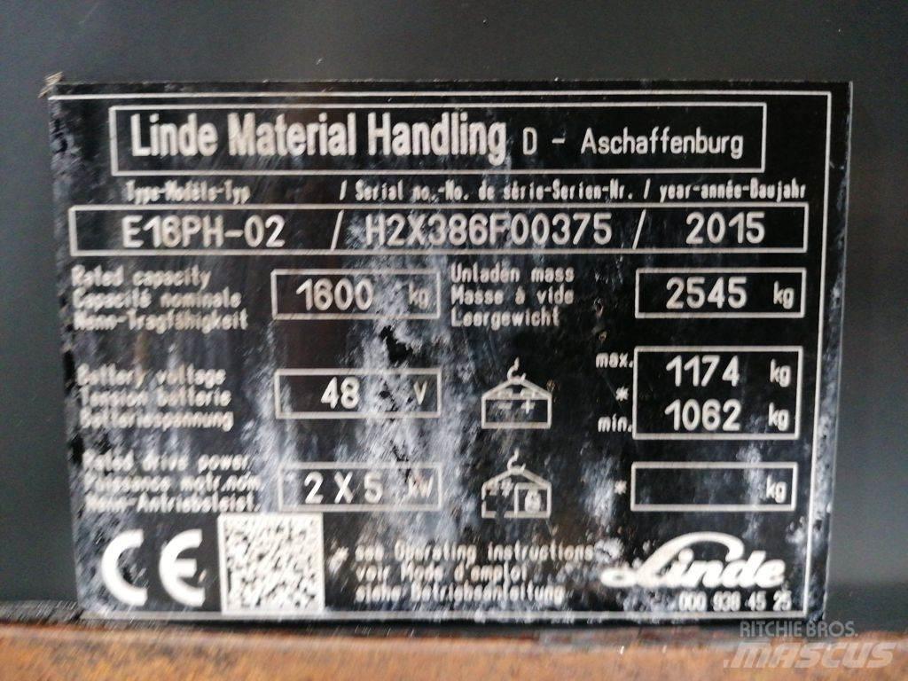 Linde E16PH-02 電動堆高機