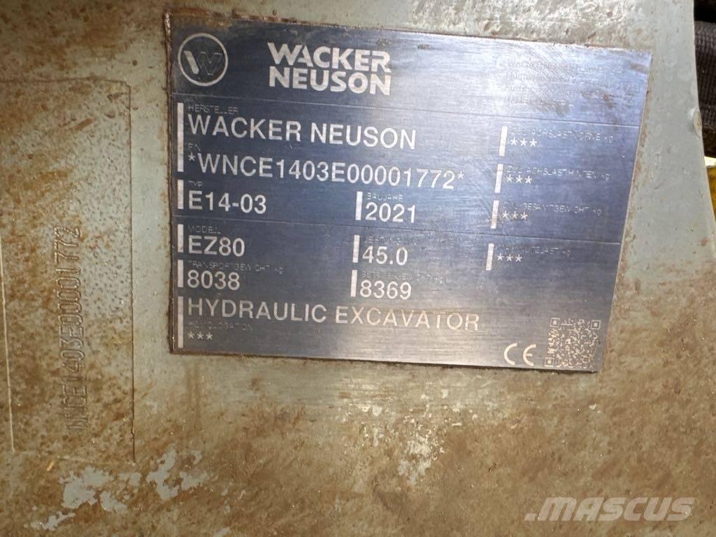 Wacker Neuson EZ80 履帶式 挖土機/掘鑿機/挖掘機