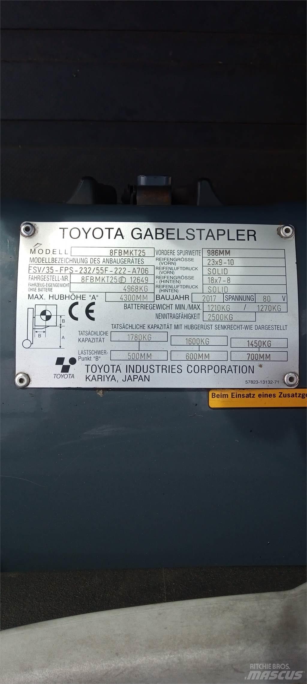 Toyota 8FBMKT25 電動堆高機