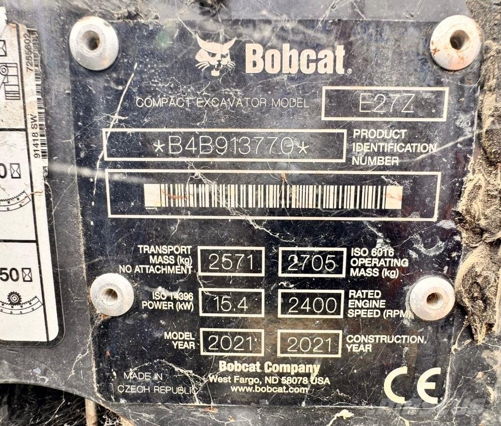 Bobcat E 27z 小型挖土機/掘鑿機<7t(小型挖掘機)