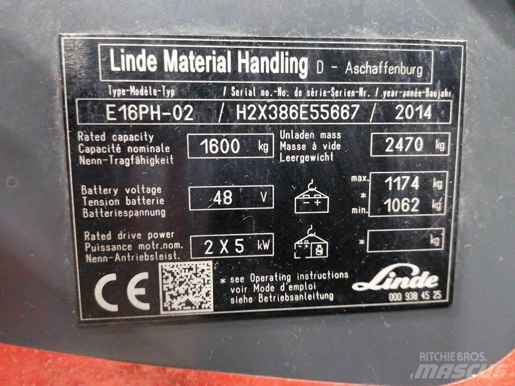 Linde E16PH-02 電動堆高機
