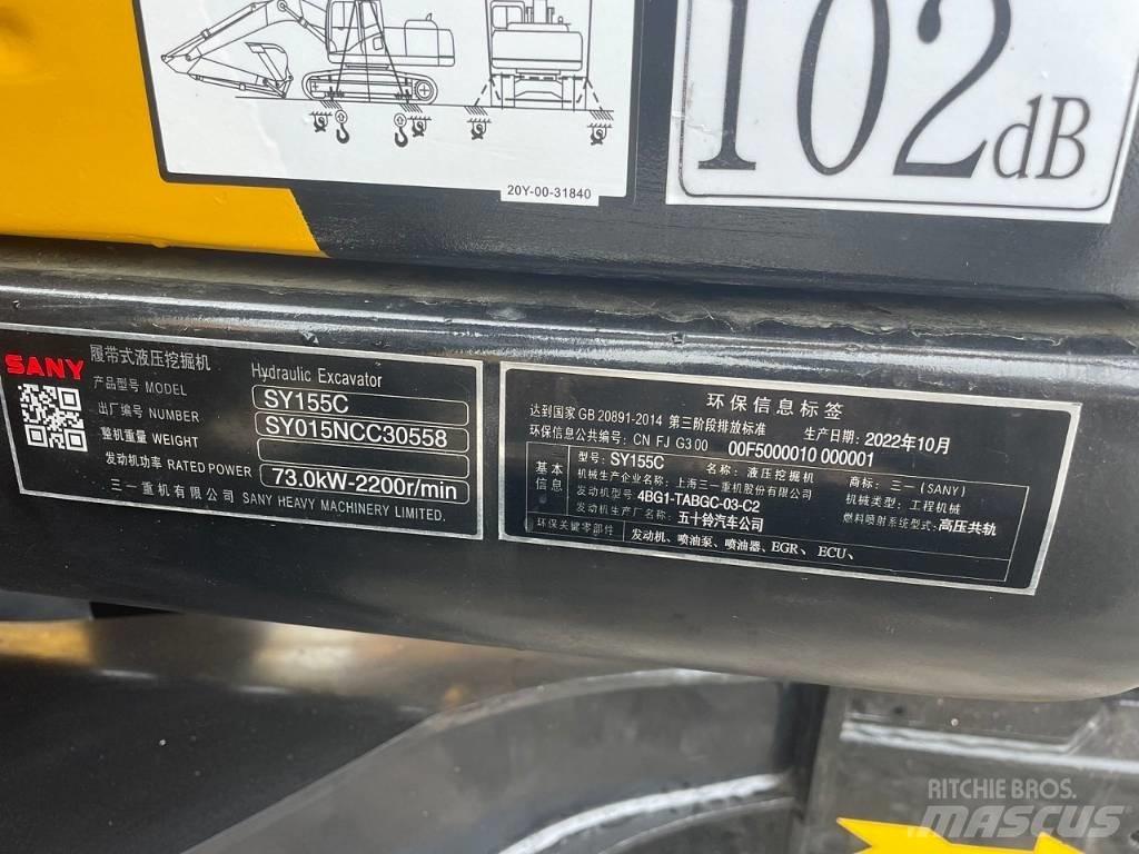 Sany SY 155 C 中型挖土機/掘鑿機/挖掘機 7t-12t