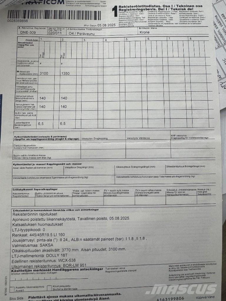 Krone Dolly 手推車