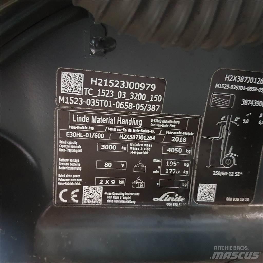 Linde E30/600HL 電動堆高機