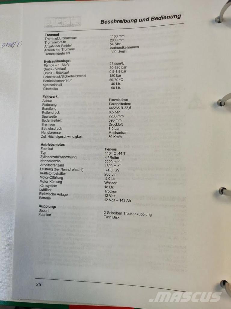 JENZ MU 2000D 廢棄物撕碎機