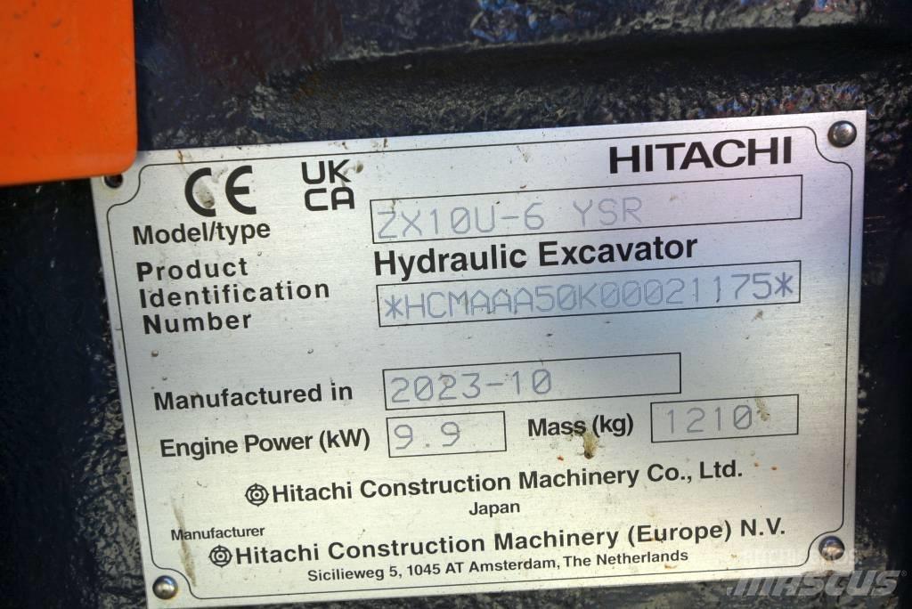 Hitachi ZX 10U-6 小型挖土機/掘鑿機<7t(小型挖掘機)