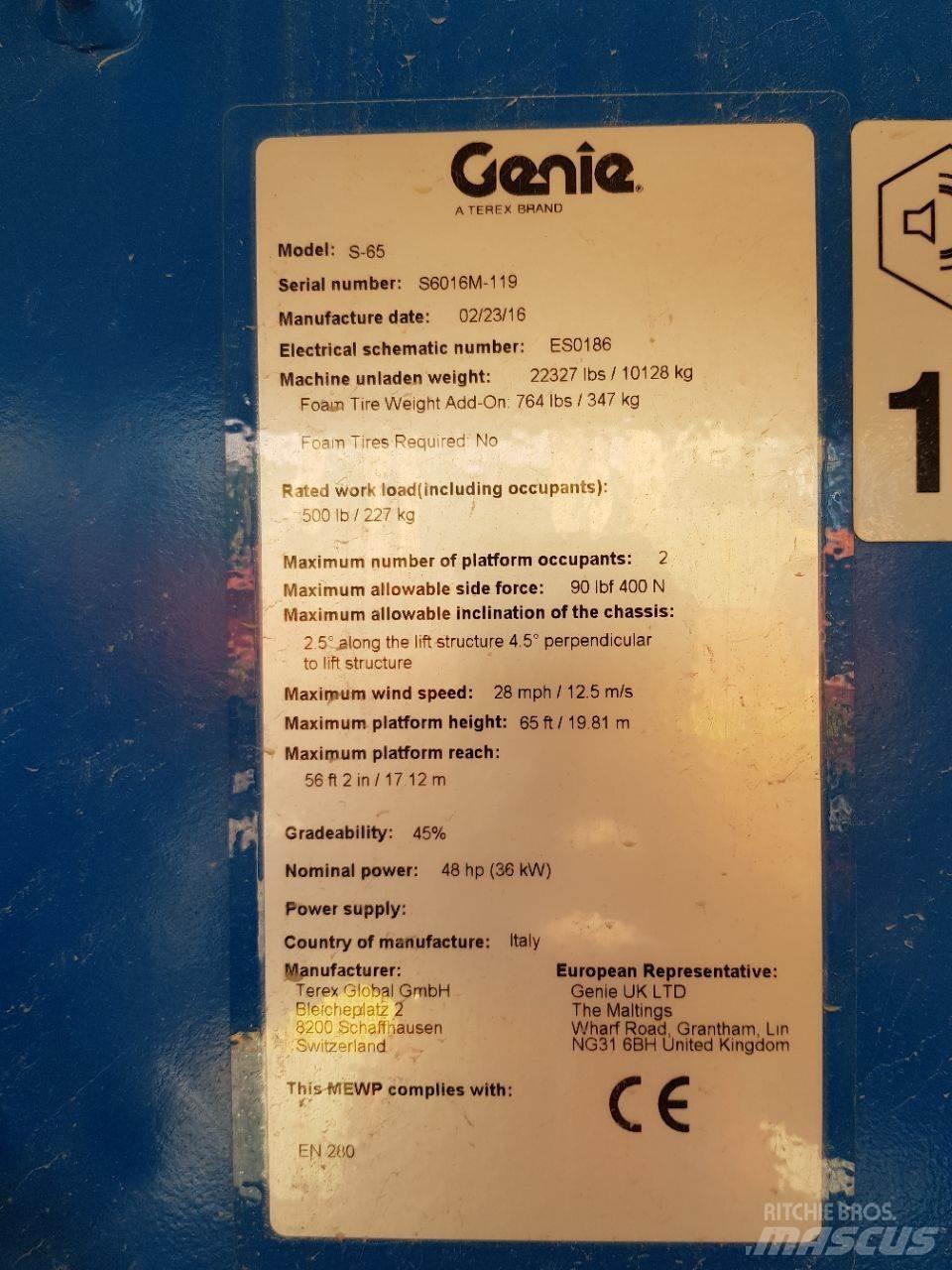 Genie S65 伸縮臂高空作業車