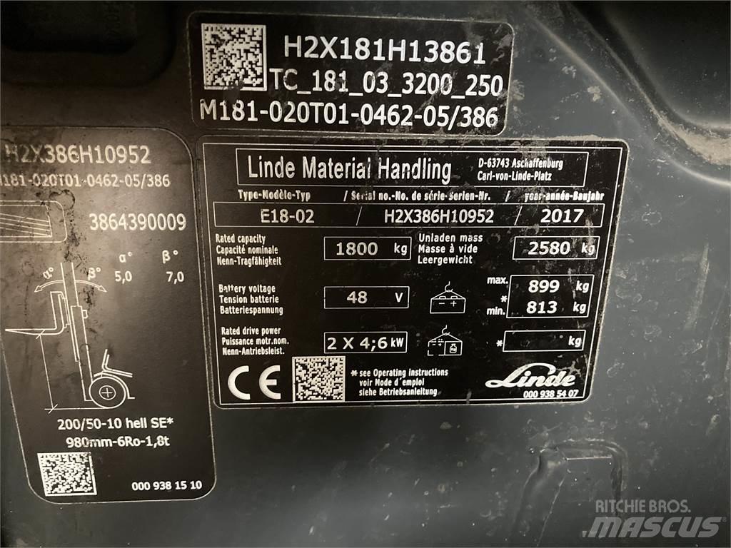 Linde E18 電動堆高機