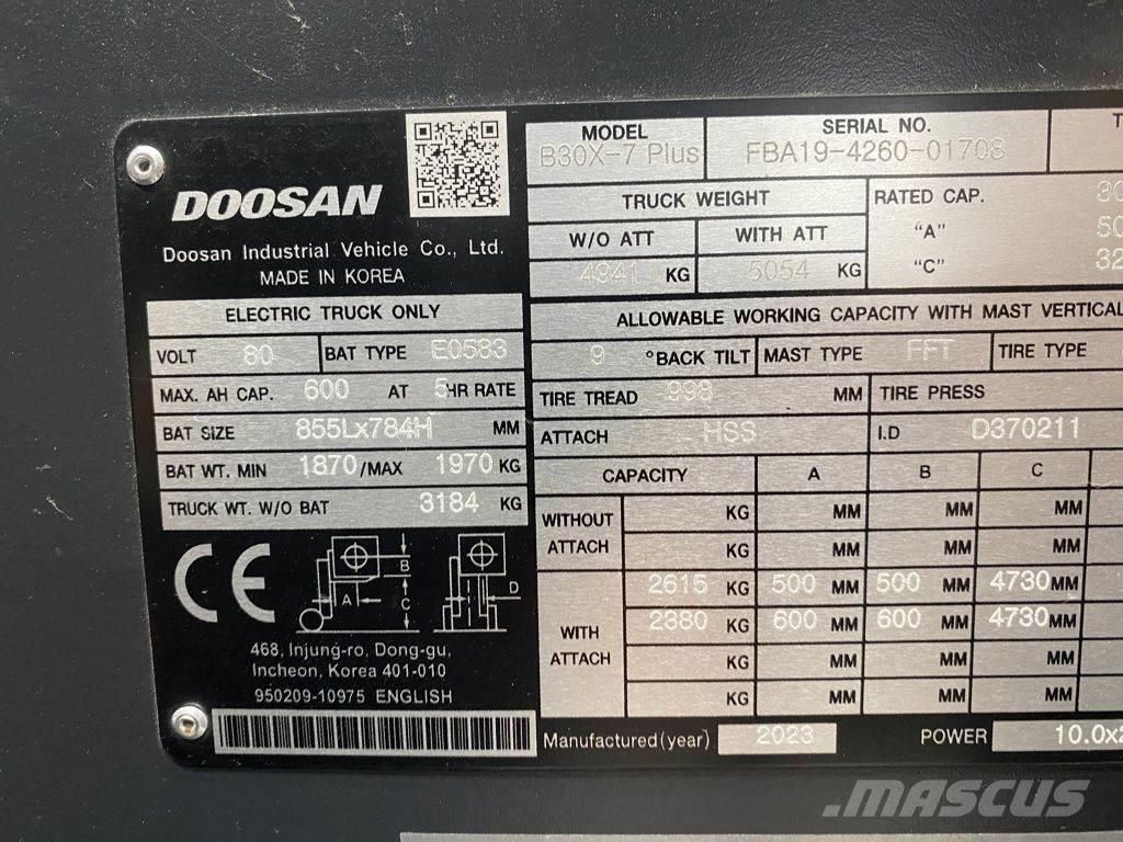 Doosan B30X-7 電動堆高機