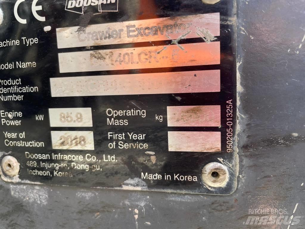 Doosan DX 140 LCR 履帶式 挖土機/掘鑿機/挖掘機