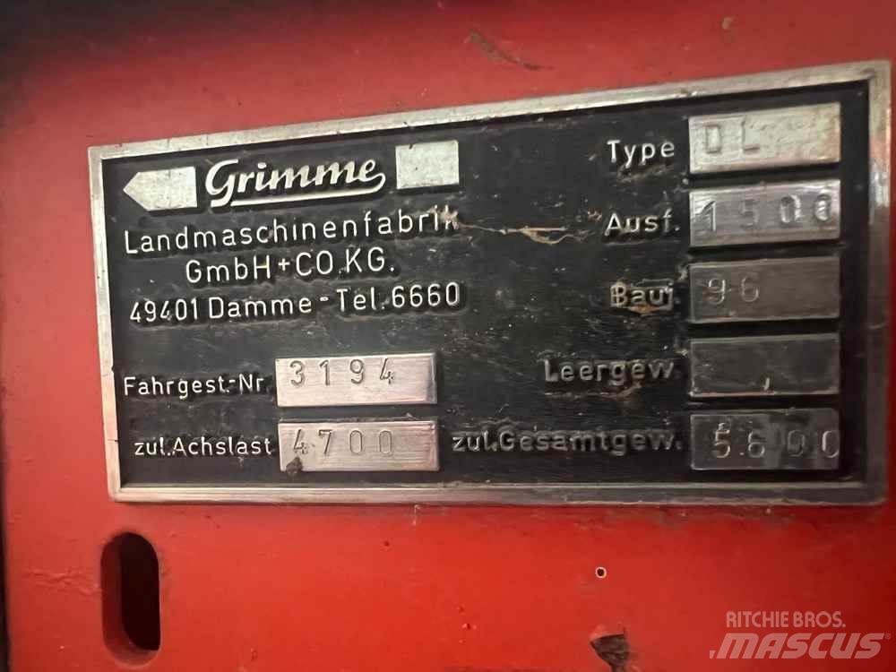 Grimme DL1500 馬鈴薯收穫機和挖掘機