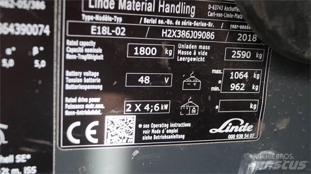 Linde E18L 電動堆高機