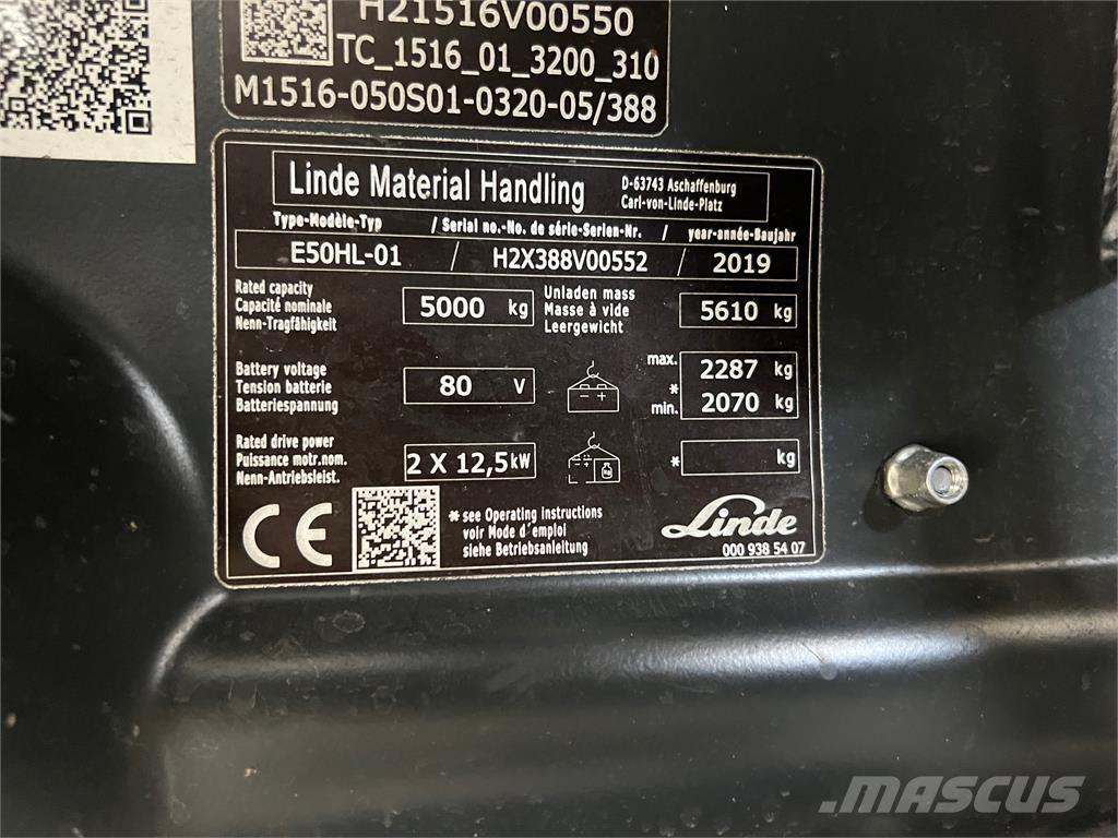 Linde E50HL-01 電動堆高機