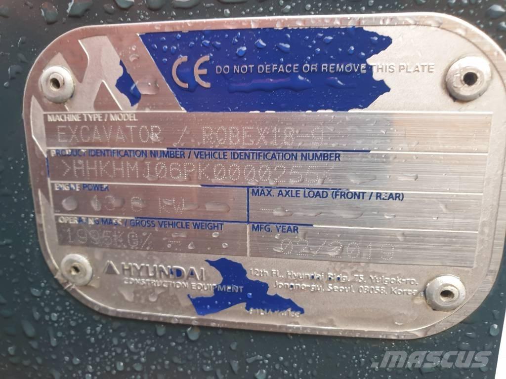 Hyundai Robex 18-9 小型挖土機/掘鑿機<7t(小型挖掘機)