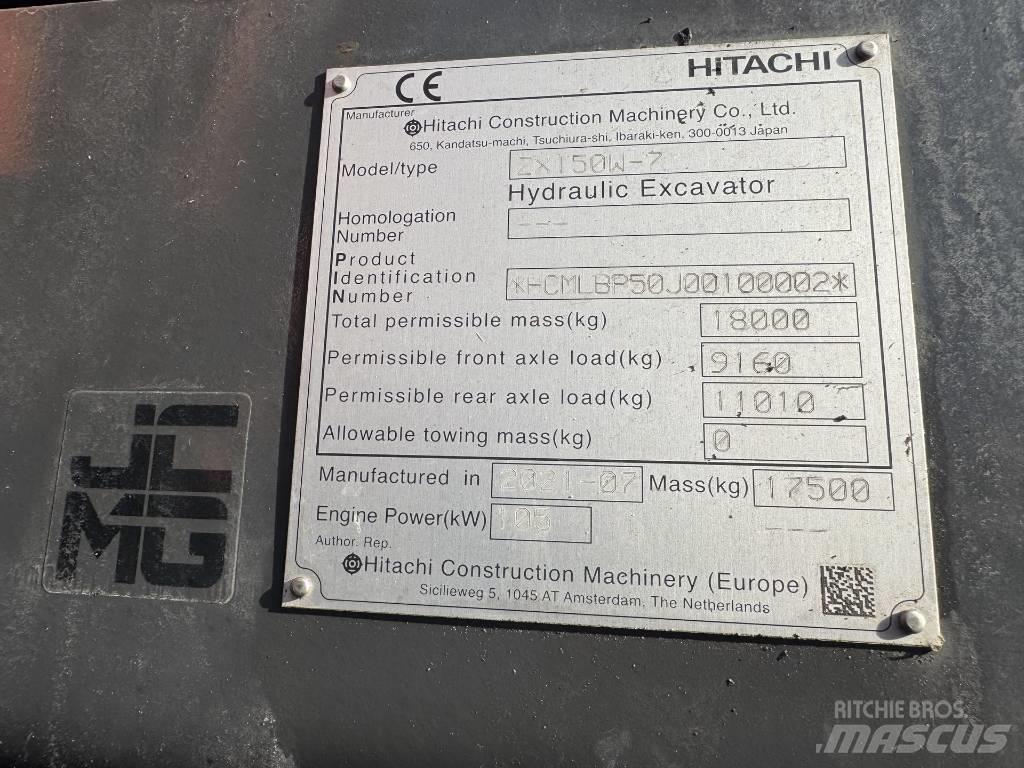 Hitachi ZX 150 W-7 旋轉式挖土機/掘鑿機/挖掘機