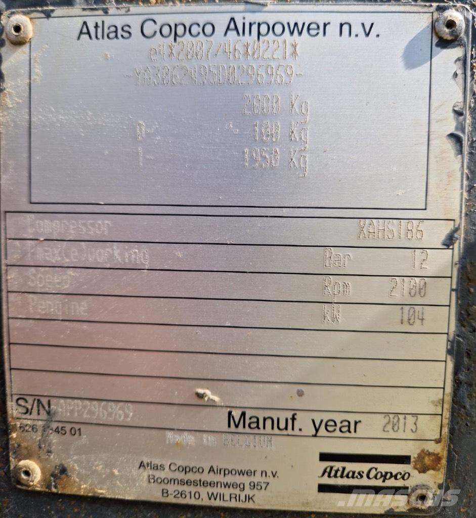 Atlas Copco XAHS 186 空氣壓縮機