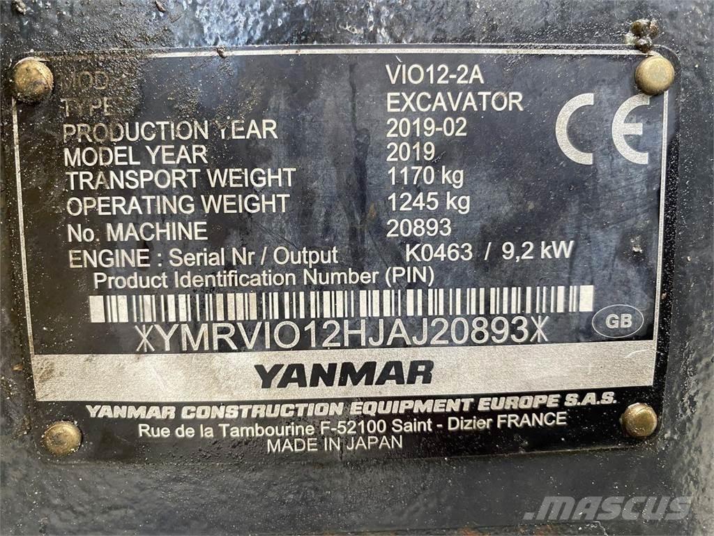 Yanmar VIO12 旋轉式挖土機/掘鑿機/挖掘機