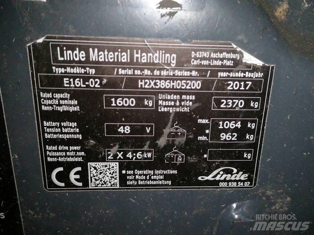 Linde E16L-02 電動堆高機