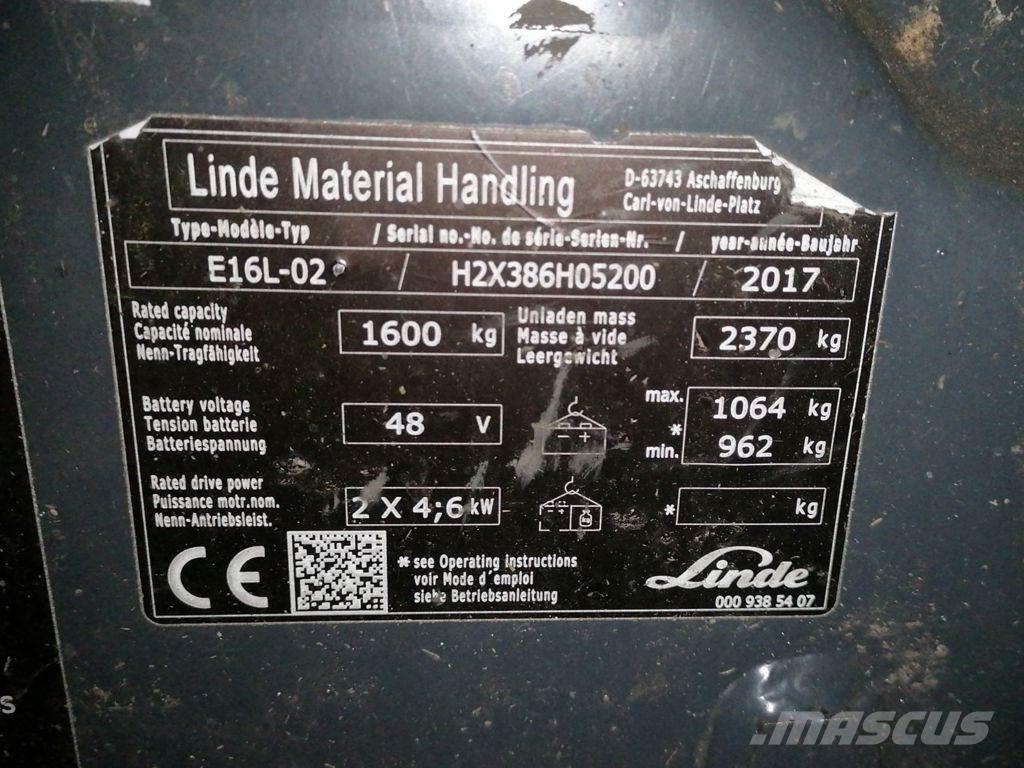 Linde E16L-02 電動堆高機