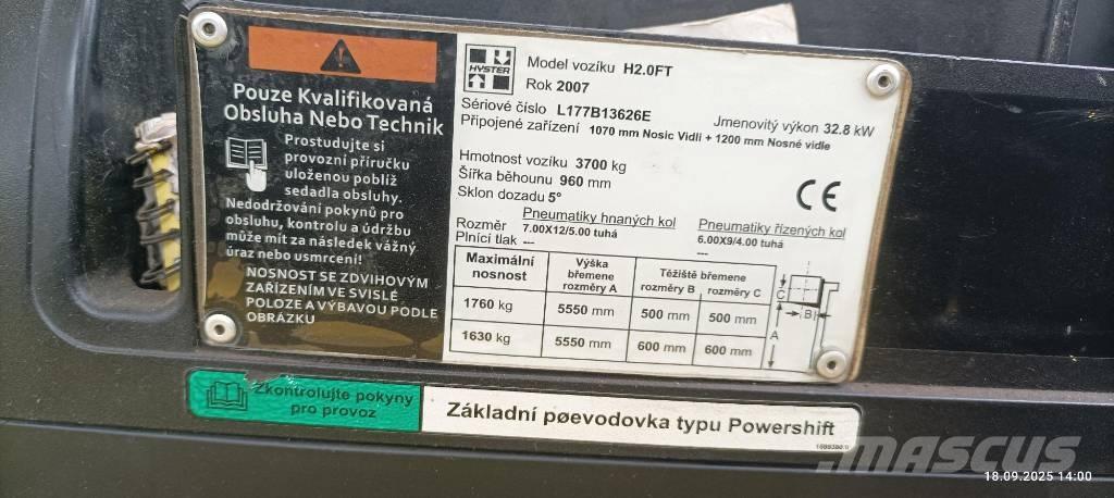 Hyster H2.0FT 液化石油氣LPG卡車