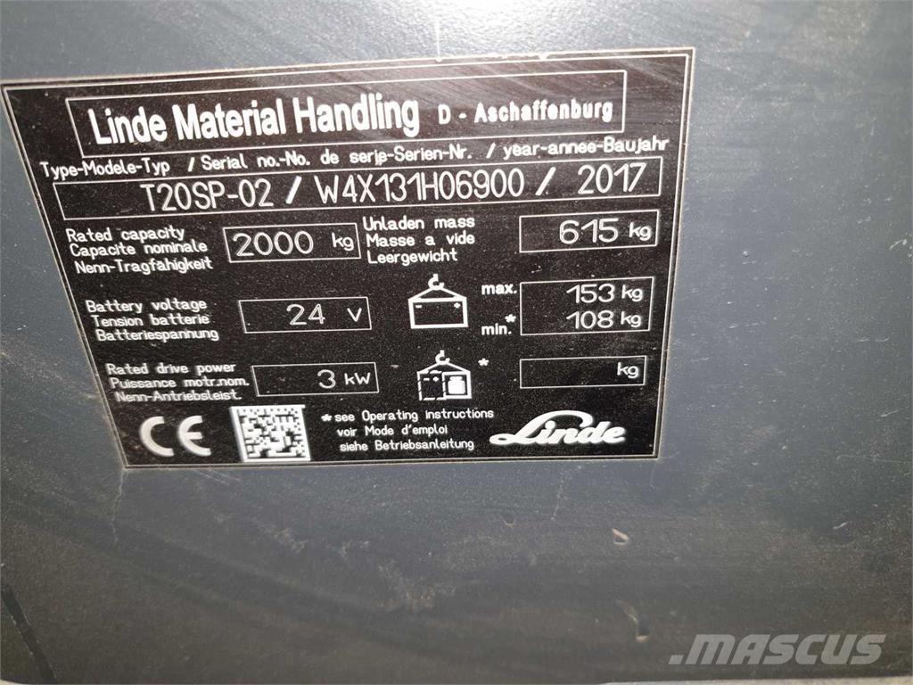 Linde T20SP ION 自走式堆積機