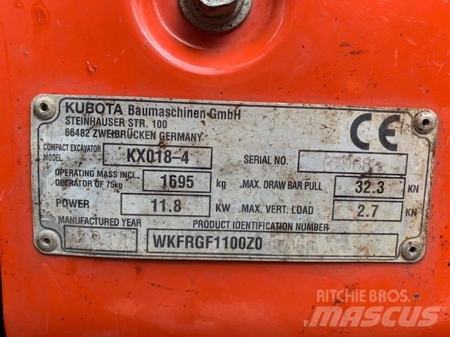 Kubota KX 018-4 小型挖土機/掘鑿機<7t(小型挖掘機)
