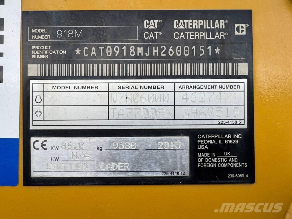 CAT 918 M 輪胎式裝載機
