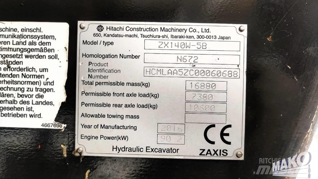 Hitachi ZX 140 W-5 旋轉式挖土機/掘鑿機/挖掘機