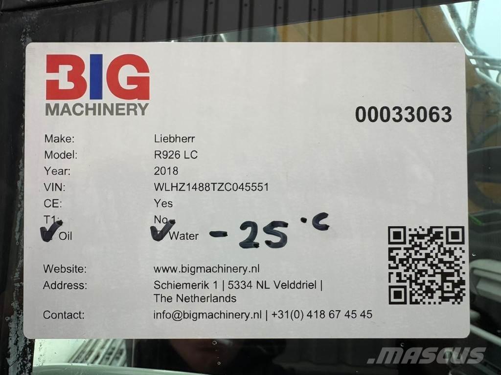 Liebherr R926 LC 履帶式 挖土機/掘鑿機/挖掘機