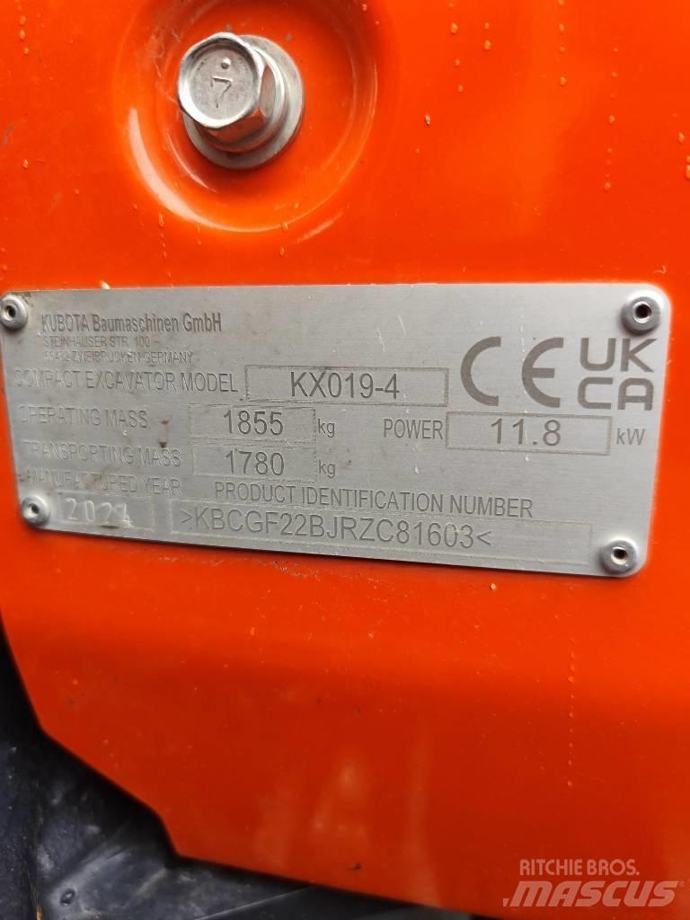 Kubota KX 019-4 小型挖土機/掘鑿機<7t(小型挖掘機)