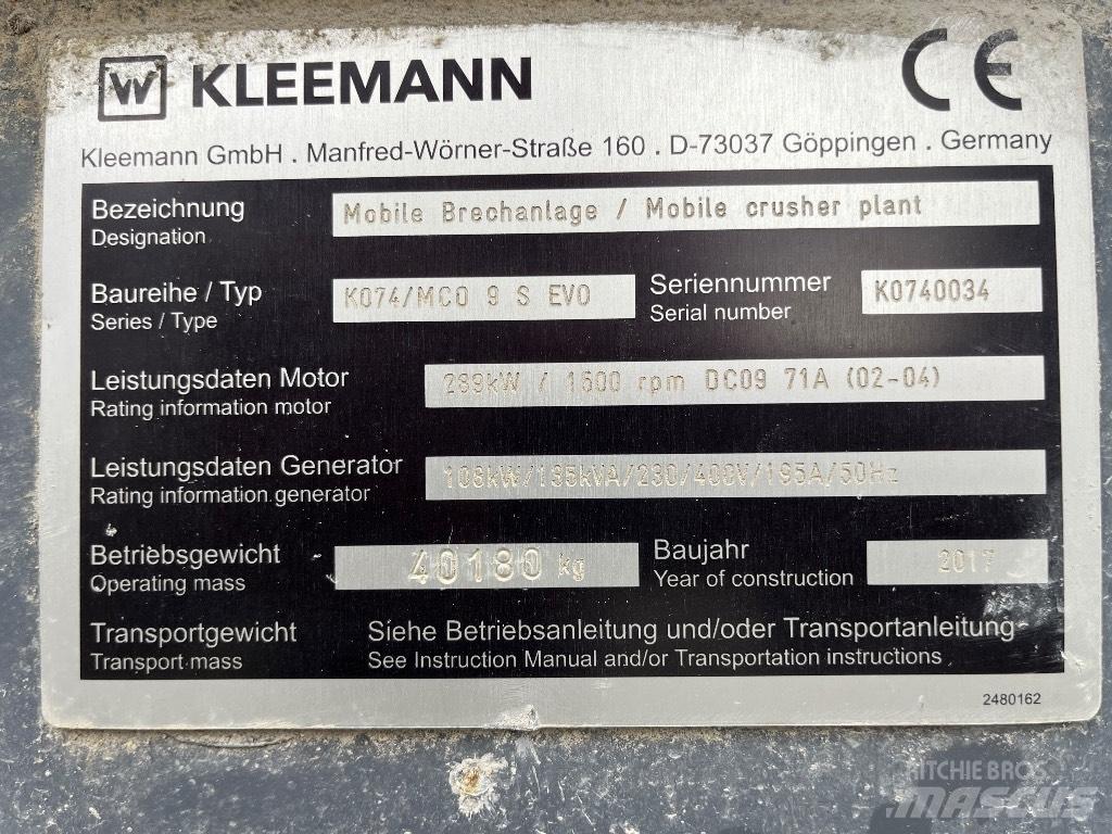 Kleemann MC 09 S 移動式壓碎機