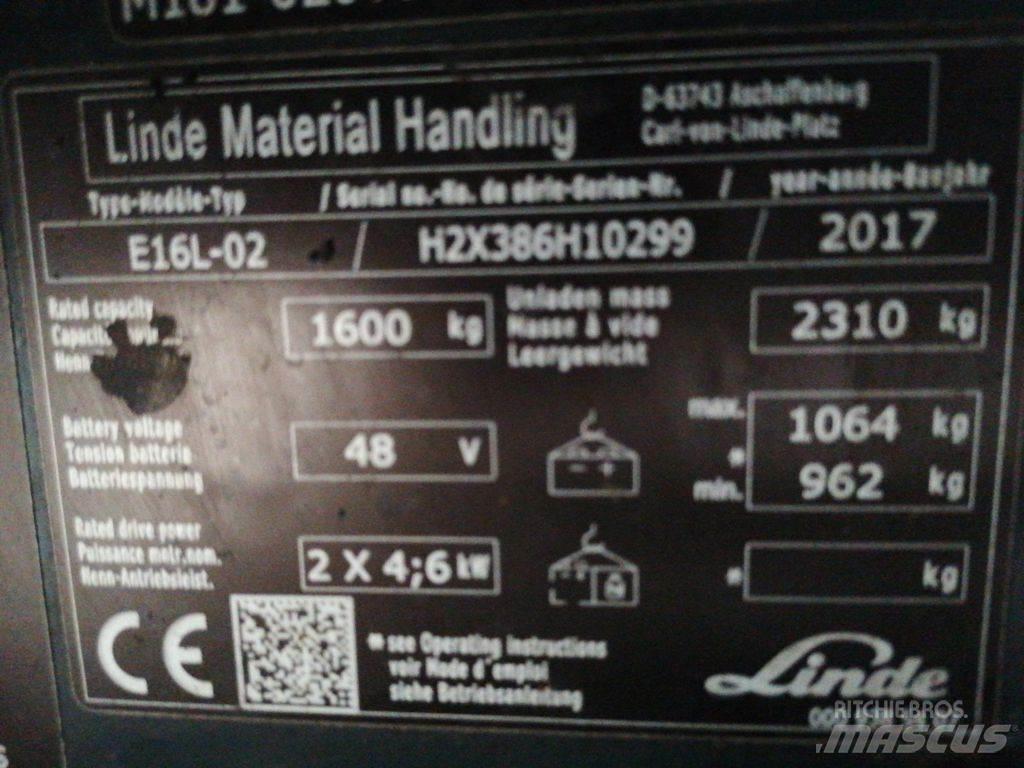 Linde E16L-02 電動堆高機
