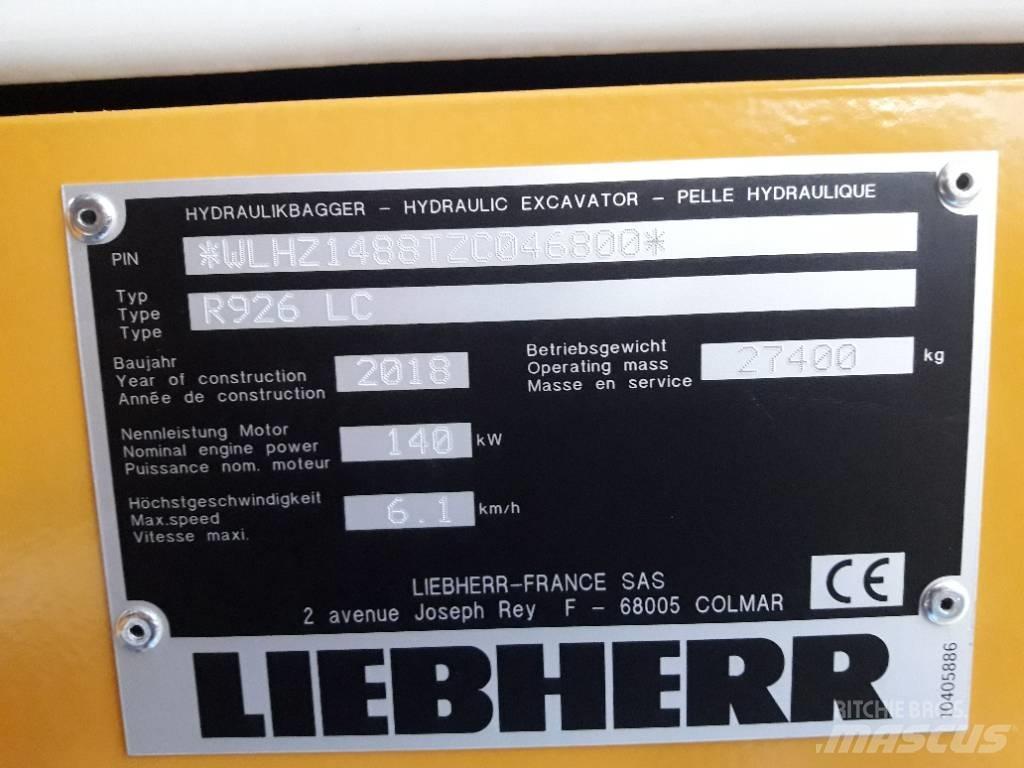 Liebherr R 926 LC 履帶式 挖土機/掘鑿機/挖掘機