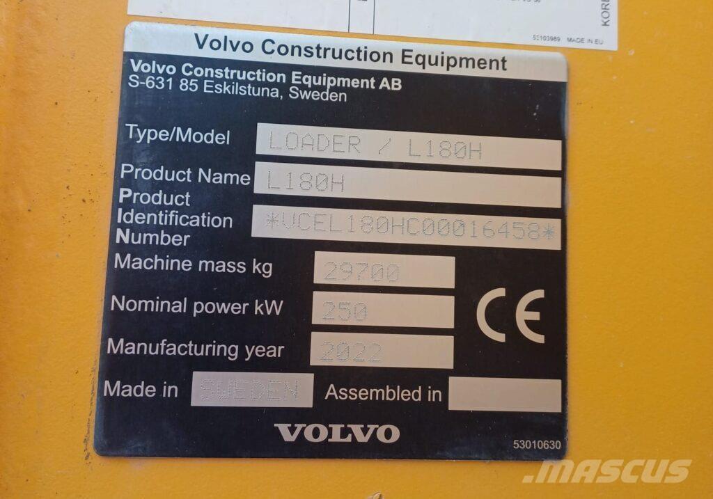 Volvo L180H 輪胎式裝載機