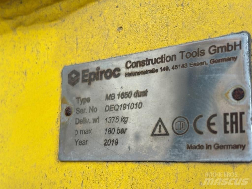 Epiroc MB 1650 Dust 鐵鎚/碎石機