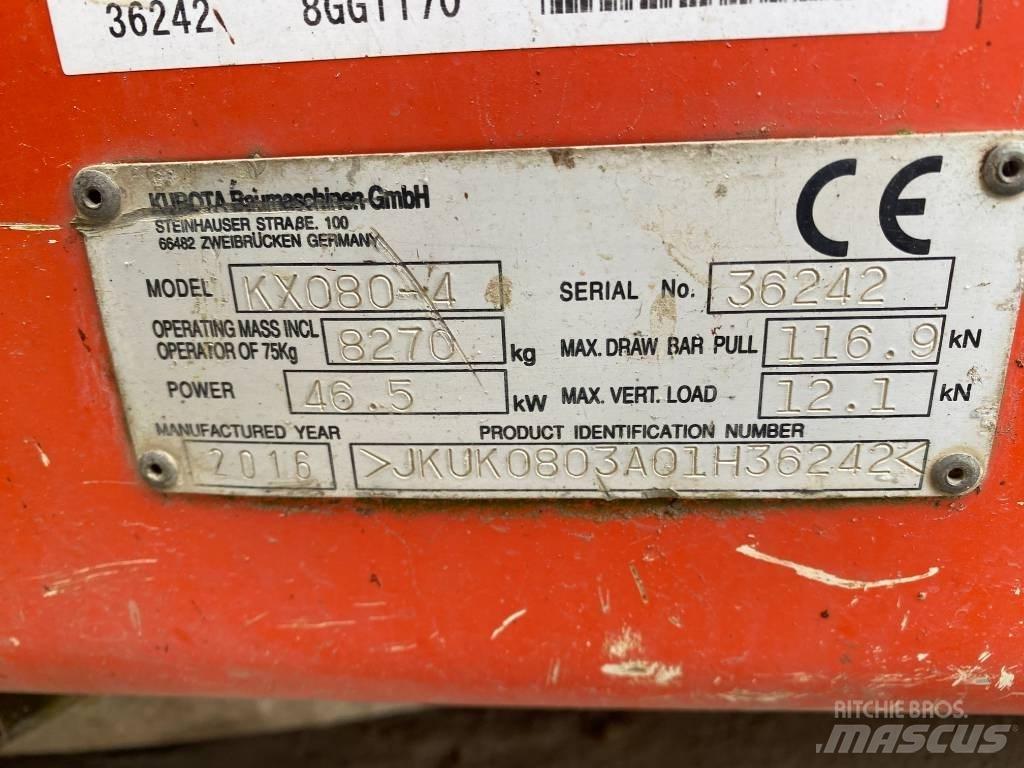 Kubota KX 080-4 中型挖土機/掘鑿機/挖掘機 7t-12t