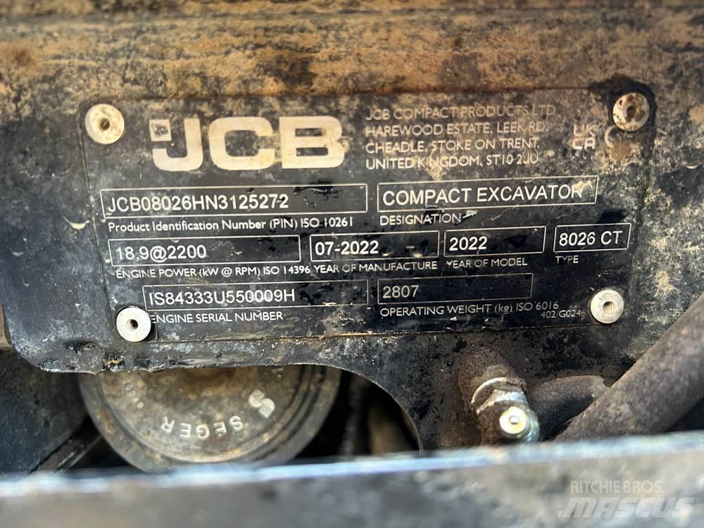 JCB 8026 CTS 小型挖土機/掘鑿機<7t(小型挖掘機)