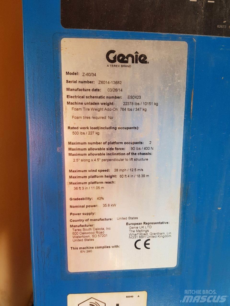 Genie Z60 曲臂高空作業車