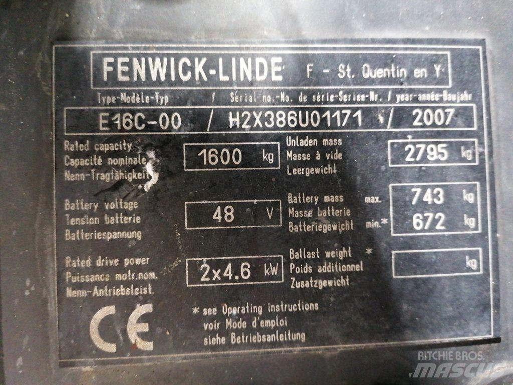 Linde E16C-00 電動堆高機