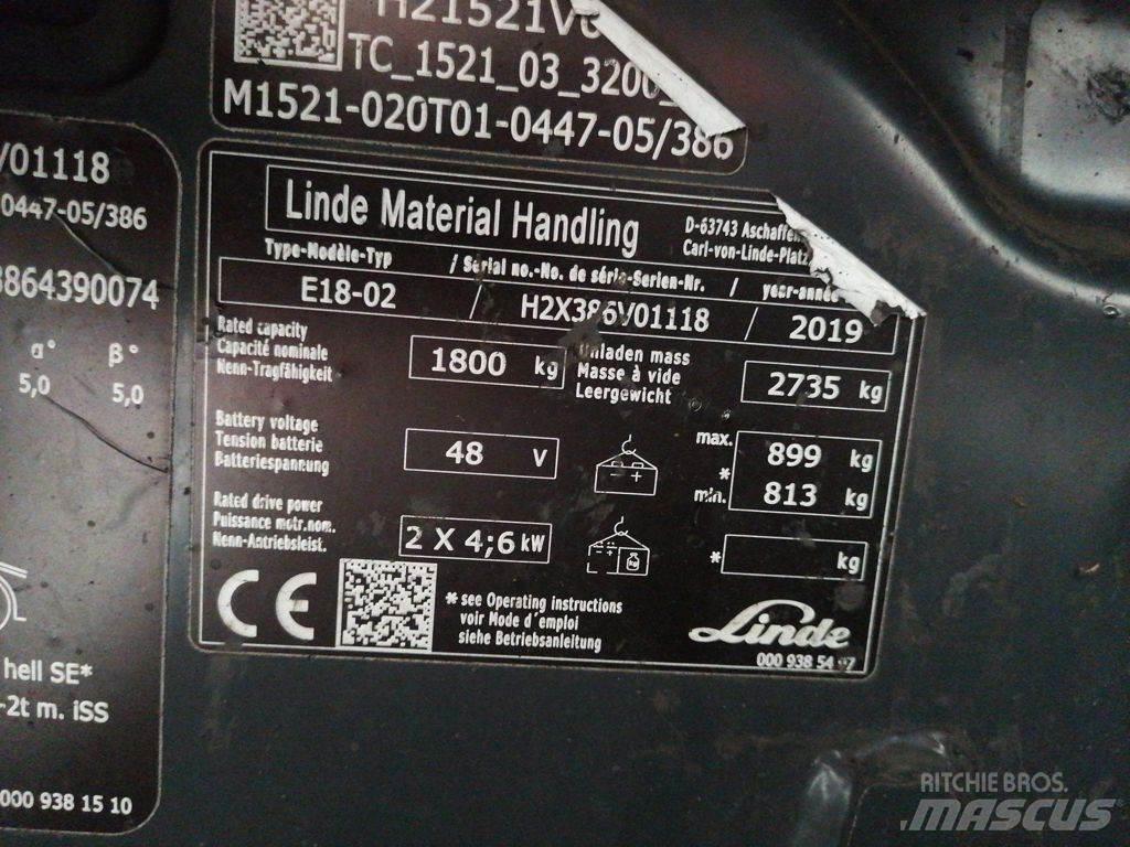 Linde E18-02 電動堆高機