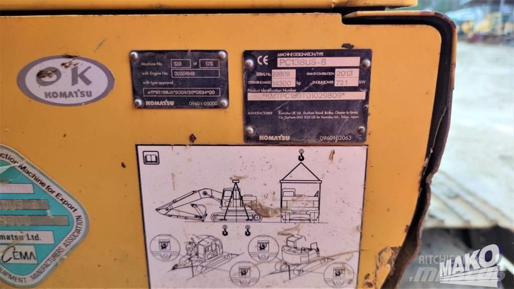 Komatsu PC 138 US-8 履帶式 挖土機/掘鑿機/挖掘機
